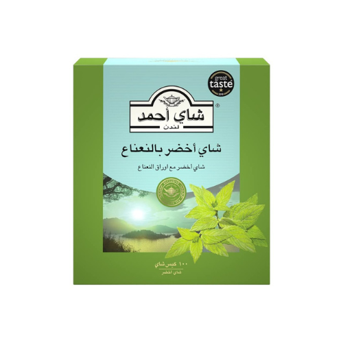 شاي احمد تيباك كبير اخضر بالنعناع 3باكيت*100