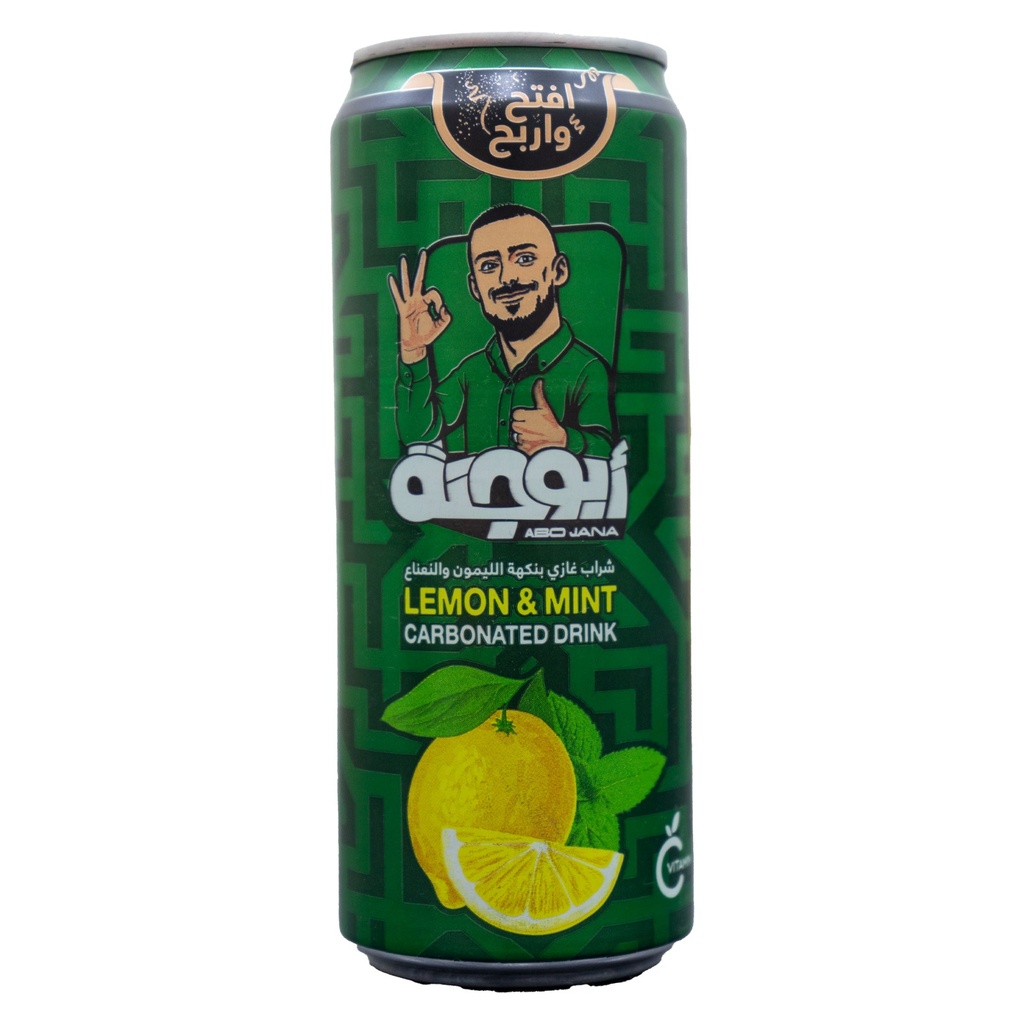 عصير ابو جنه غازي علبه الليمون ونعناع 330*24