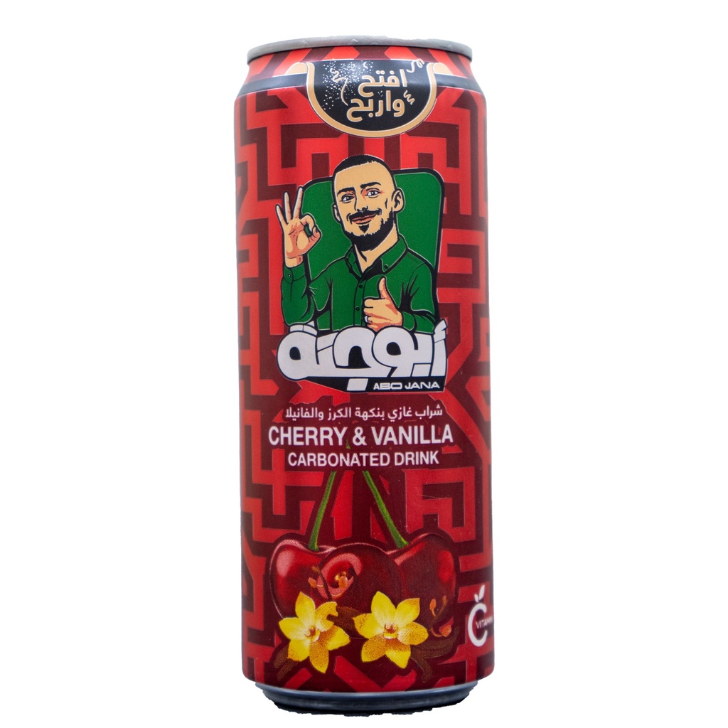 عصير ابو جنه غازي علبه كرز وفانيلا 330*24