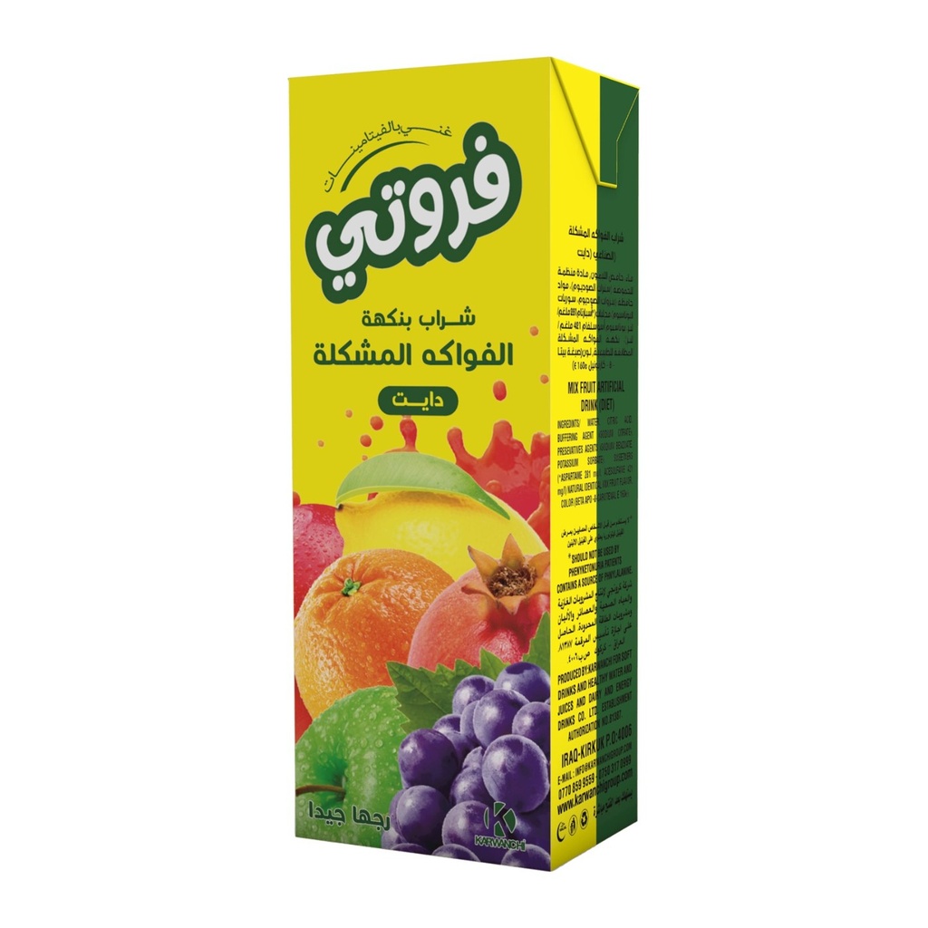 فروتي كارتون 180 مل*36 - فواكه مشكلة